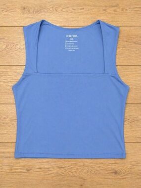 REORIA Slate Blue Square Neck Tank Top Size XL